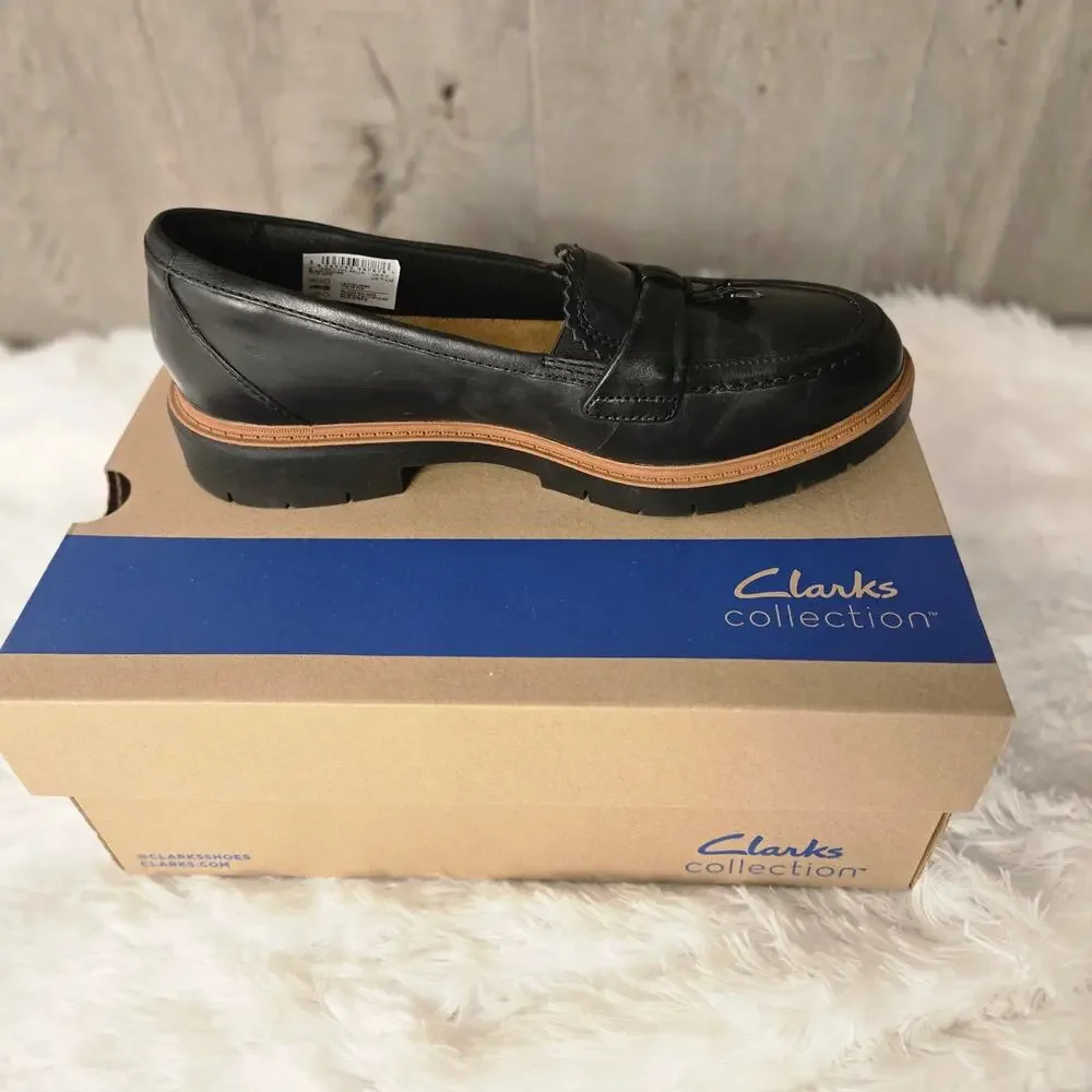 Women's Clarks Leather Westlynn Bella Loafers Black W7.5 - Picture 3 of 13